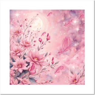 Wonderful soft pink flowers. Posters and Art